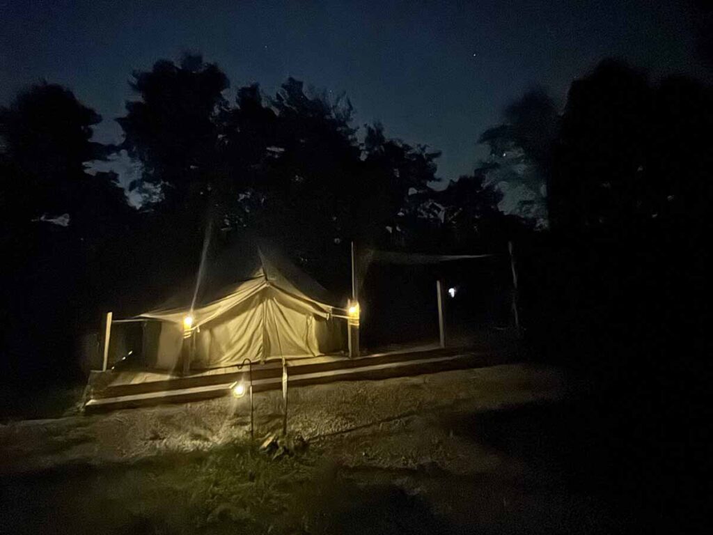 Glamping at dusk